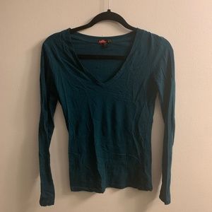 Dark Teal V Neck Longsleeve